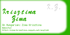 krisztina zima business card